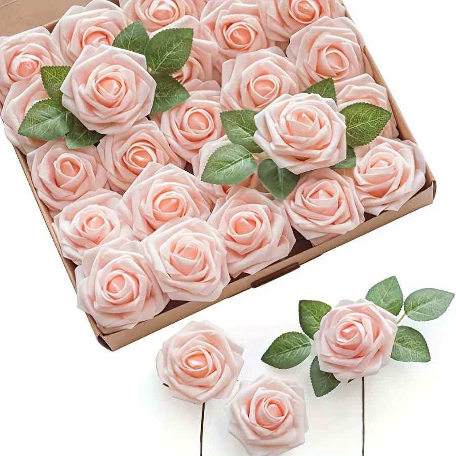 25pcs Artificial Rose Flowers with Stem