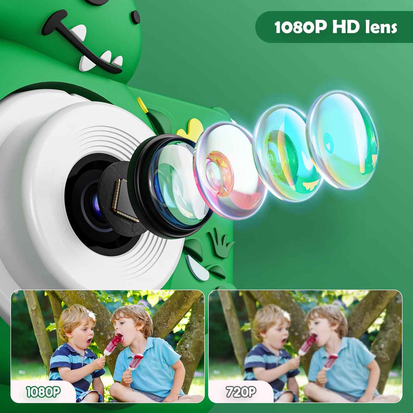 Kids 1080P HD Digital Cartoon Dinosaur Camera