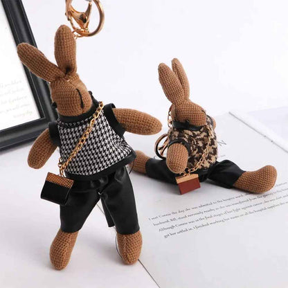 Doll Fashion Rabbit with Bag Keychain