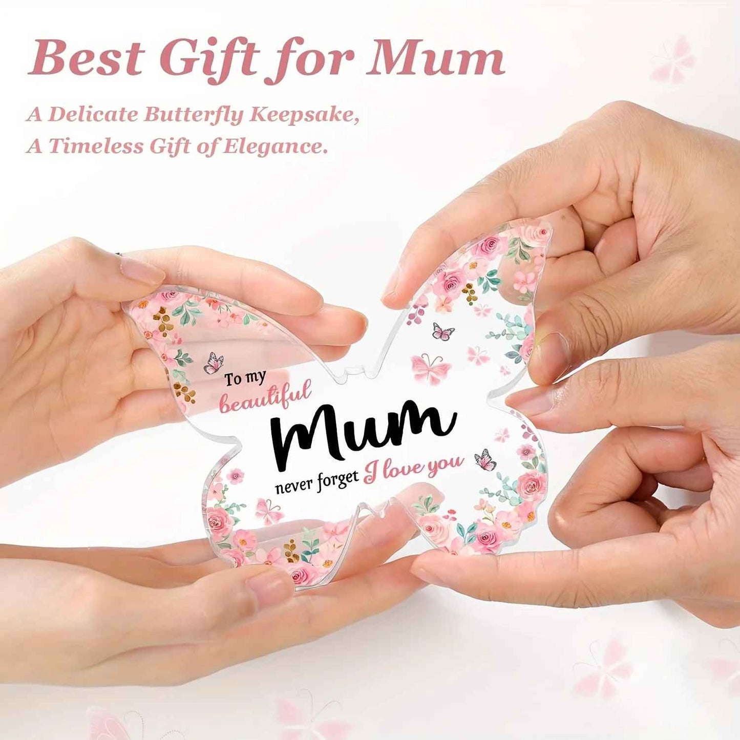 Message to Mom Butterfly-shaped Acrylic Plaque Gift Decor