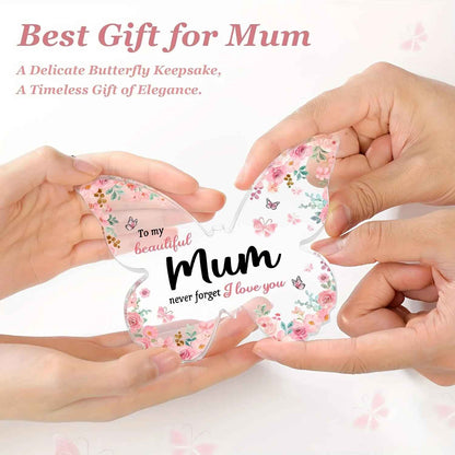 Message to Mom Butterfly-shaped Acrylic Plaque Gift Decor