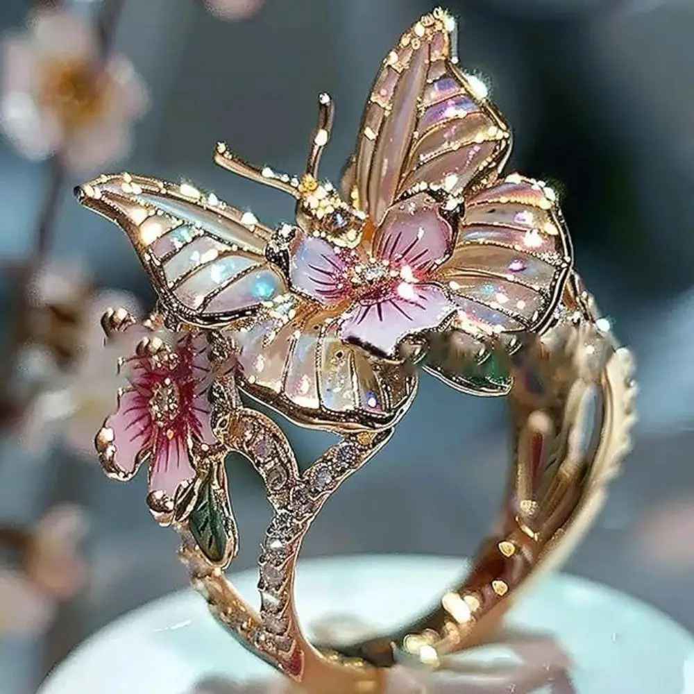 Non-Fading Crafts Vintage Butterfly Rings