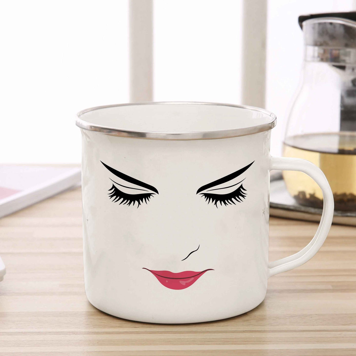 Funny Anime Woman Face Mug