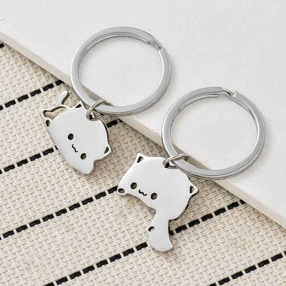 2 Cute Cats Keychain