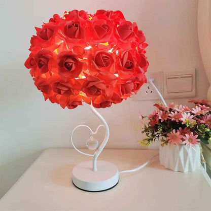 Sweet Rose Heart Crystal Bedside Night Light