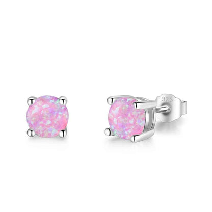 Classic Opal Sterling Silver Stud Earrings