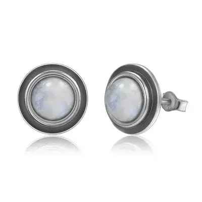 Vintage Simple Natural Moonstone Stud Earrings