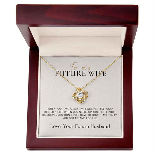 To My Future Wife Love Knot Necklace with LED Box