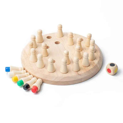 Wooden Memory Match Stick Chess Color Game Board Puzzle