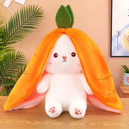 25cm Cute Transform Strawberry and Carrot Rabbit Plush Doll