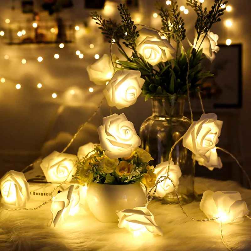 Romantic LED Foam Rose String Lights