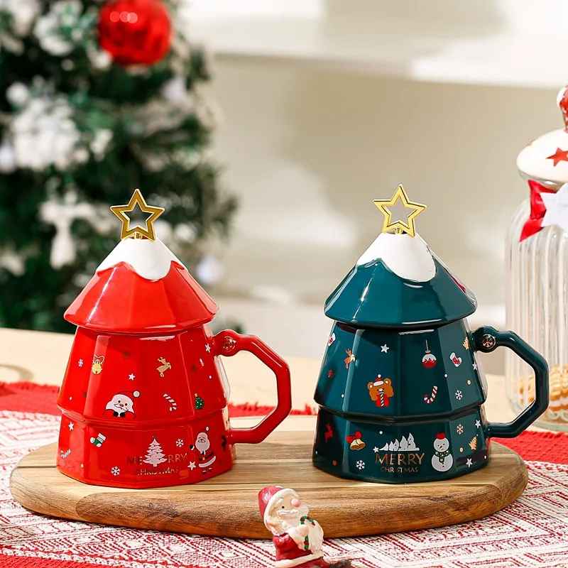 Lovely Christmas Tree Mug Cup with Gift Box