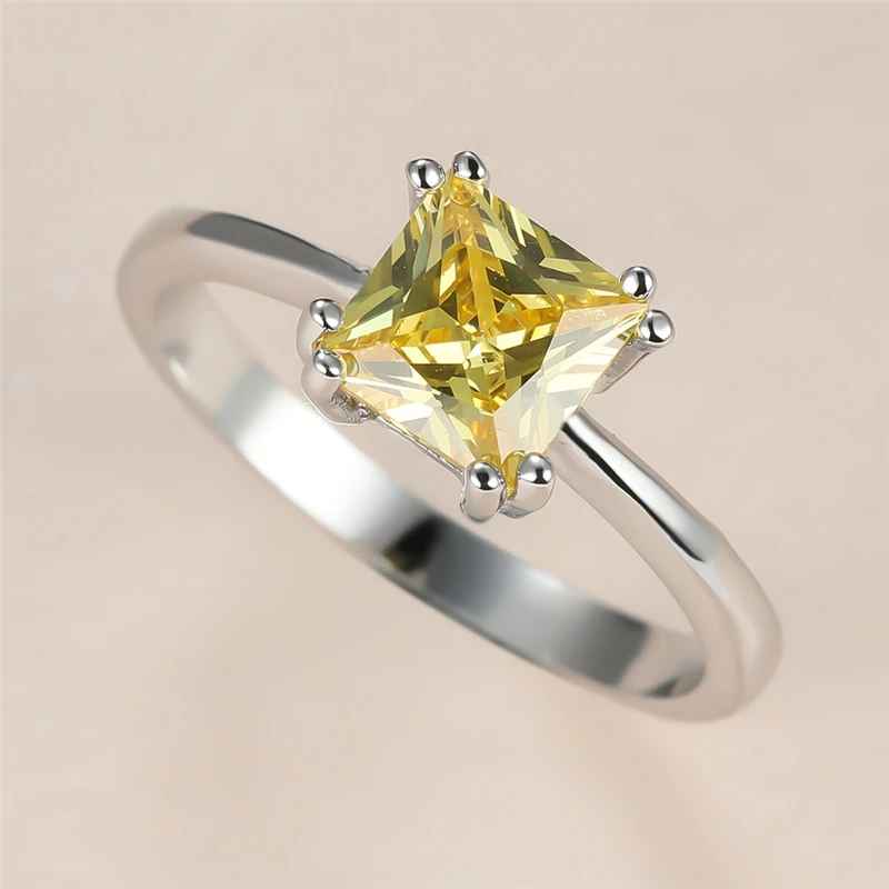 Elegant Simple Yellow Crystal Ring