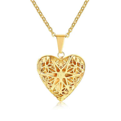 Elegant Heart Locket Pendant Necklace