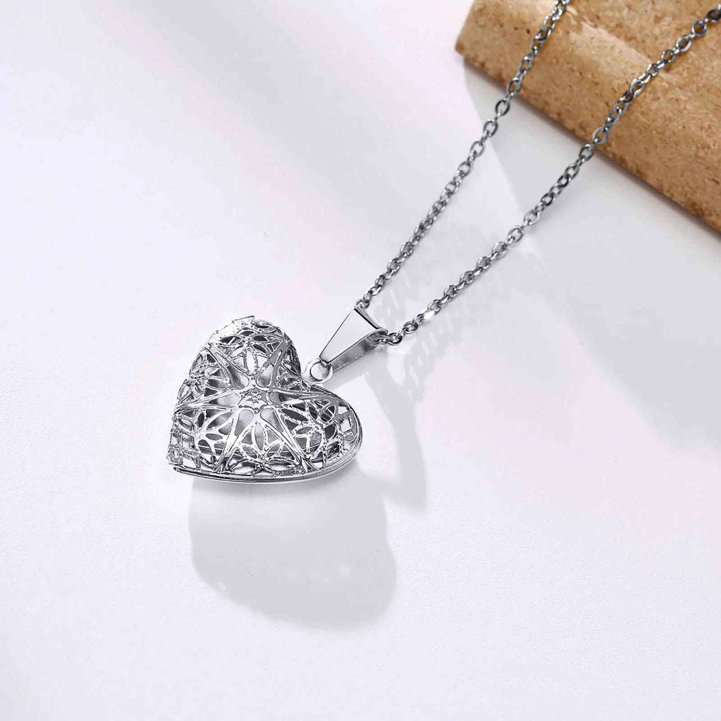 Elegant Heart Locket Pendant Necklace