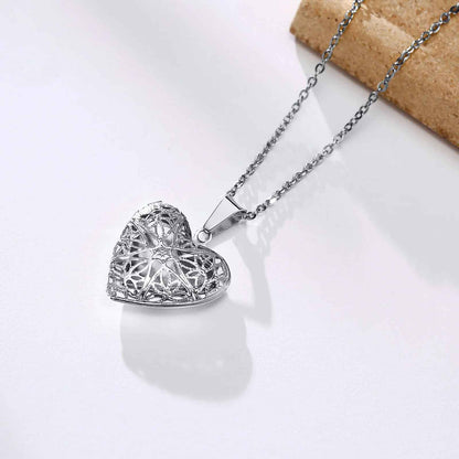 Elegant Heart Locket Pendant Necklace