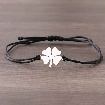 Trendy Clover Stainless Steel Rope Bracelets