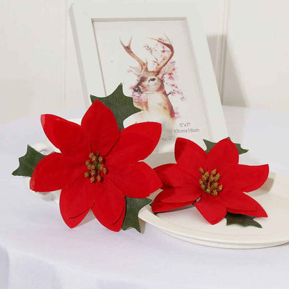 12cm Artificial Silk Poinsettia Red Flower