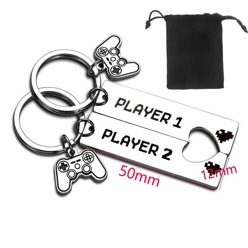 Cute Gamer Couple Key Chain