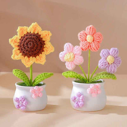 Artificial Crochet Potted Flowers