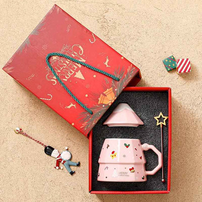 Lovely Christmas Tree Mug Cup with Gift Box