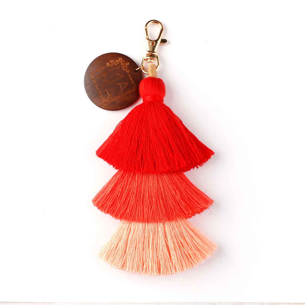 3 Layers Cotton Tassel Keychain