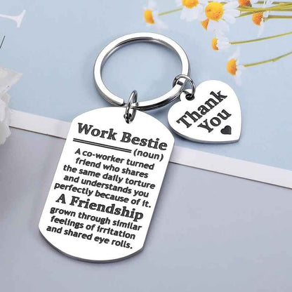 Thank You Work Bestie Keychain Gift