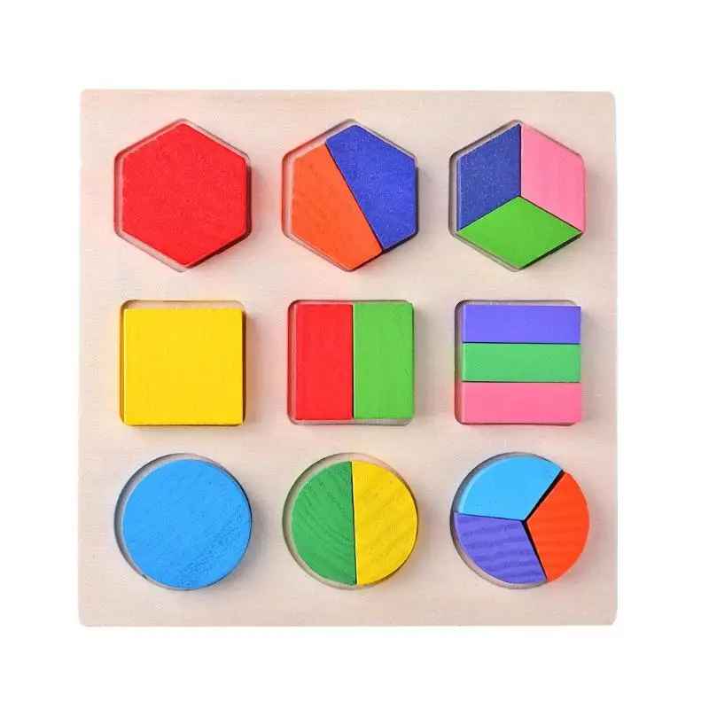 Wooden Geometric Shapes Montessori Puzzle