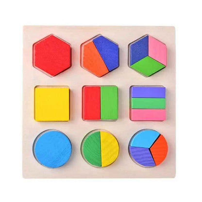 Wooden Geometric Shapes Montessori Puzzle