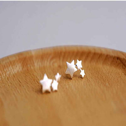 Sterling Silver Star Stud Earrings