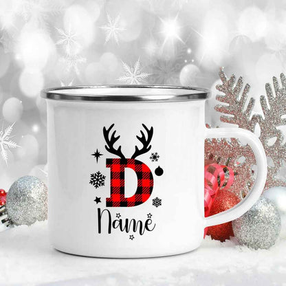 360mL Personalized Christmas Enamel Name Mug