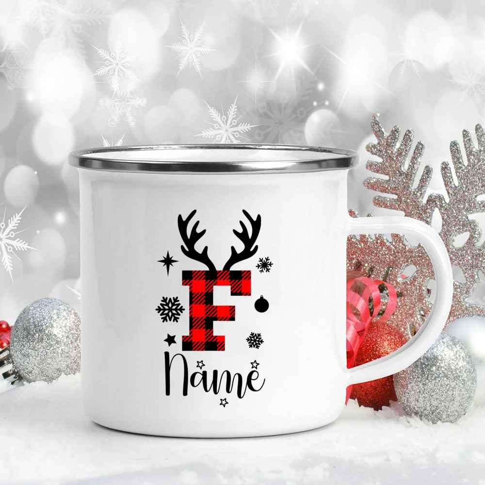 360mL Personalized Christmas Enamel Name Mug