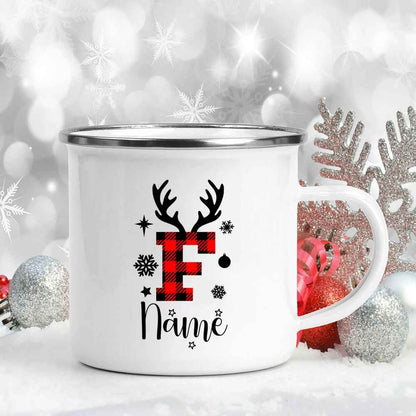 360mL Personalized Christmas Enamel Name Mug