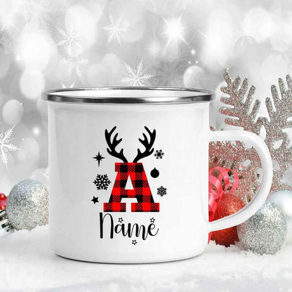 360mL Personalized Christmas Enamel Name Mug