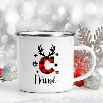 360mL Personalized Christmas Enamel Name Mug