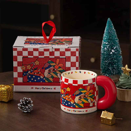 601-700mL Large Creative Christmas Ceramic Mug