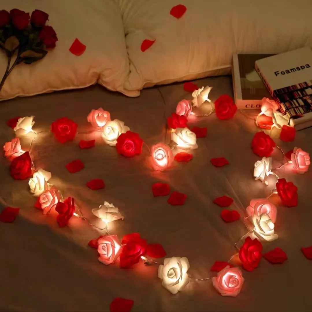 Romantic LED Foam Rose String Lights