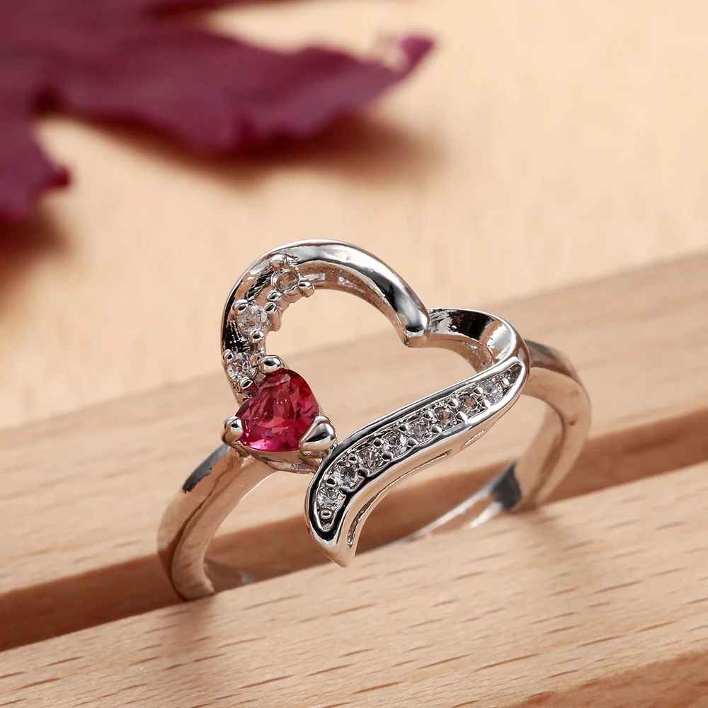 Luxury Gorgeous Heart-Cut Pink Zircon Ring