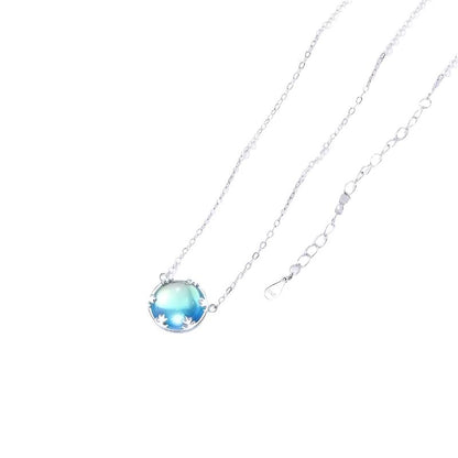 Aurora Gem Opal Pendant Necklace