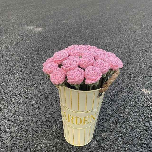 Artificial Knitted Flower Rose Bouquet