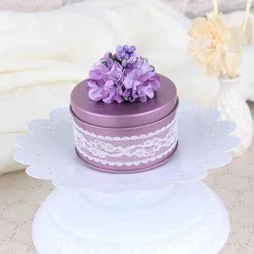 10pcs Wedding Circular Tin Candy Boxes – Party Favor for Wedding Celebrations