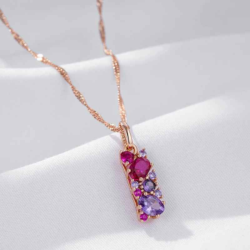 Mystical Purple Zircon Pendant Necklace