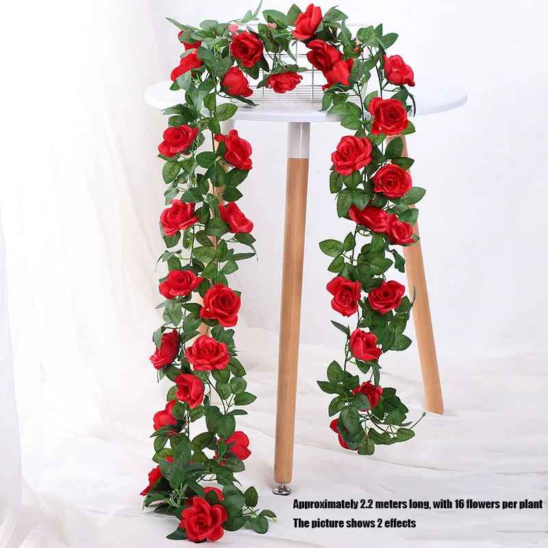 2.2m Artificial Rose Flower Vine Wedding Garland