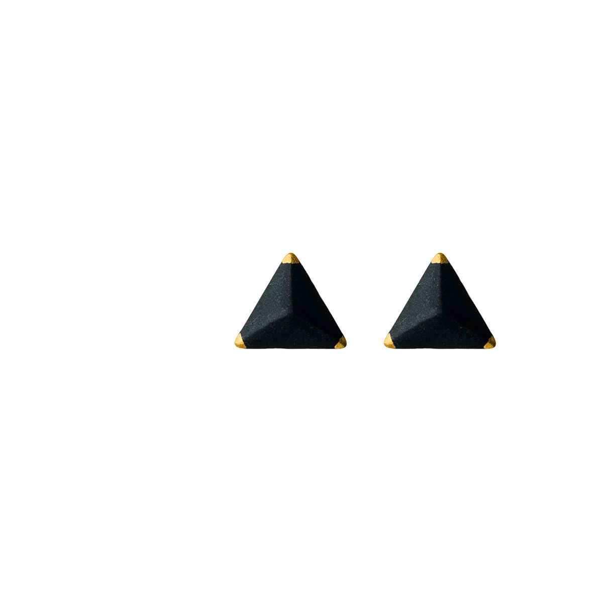 925 Silver Black Ceramic Shape Stud Earrings