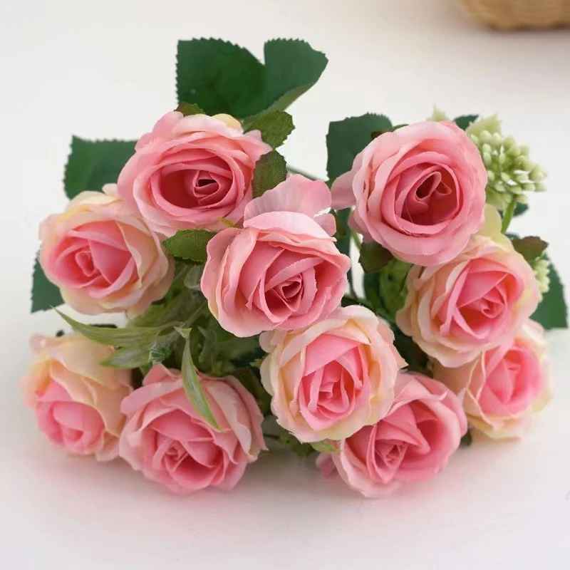 10 Heads Artificial Rose Flowers Bouquet