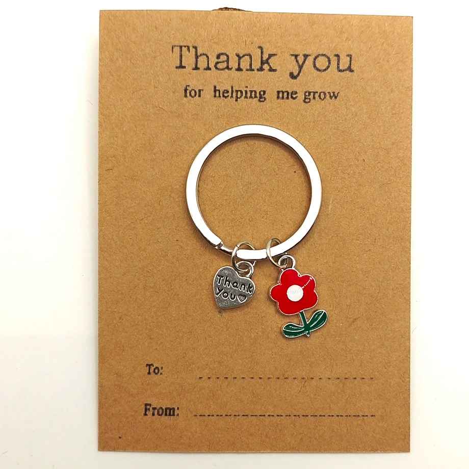 Thank You Card Keychain Gift