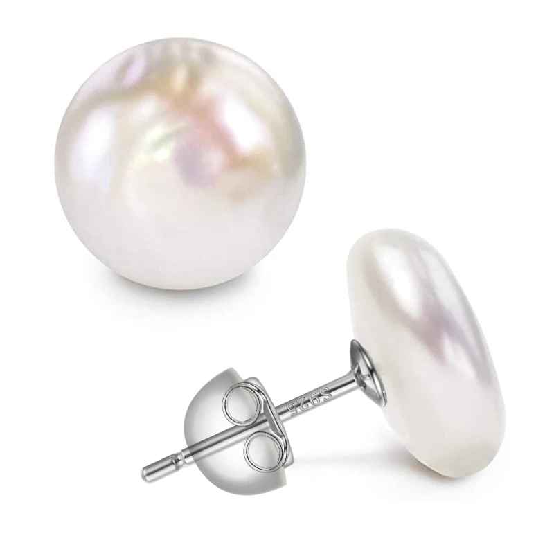 15-17mm Cultured Button Pearl Earrings