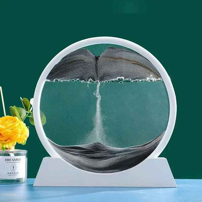 3D Moving Sand Art Round Glass Deep Sea Sandscape Hourglass