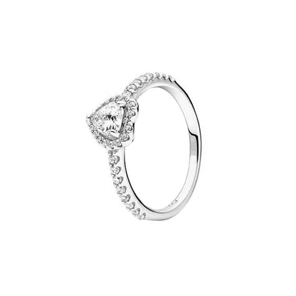 Sparkling Sterling Silver Elevated Heart Ring