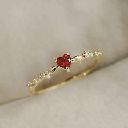 Exquisite Red Love Engagement Proposal Ring